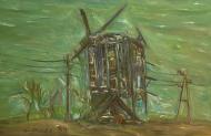 Mühle in grün, Öl, 120 x 85, 1984